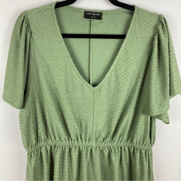 LANE Bryant Sea Spray Swing Flutter-Sleeve Clip Dot Babydoll Top Size 14/16 - Picture 5 of 13